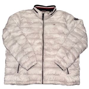 Tommy Hilfiger XXL Puffer Jacket Winter Camo White Snow Ski Snowboard EUC